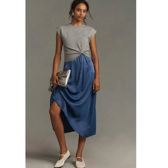 NWT Anthropologie The Gemini Twofer Sweater And Dress Set - Grey Women's Size 1X - Picture 1 of 8